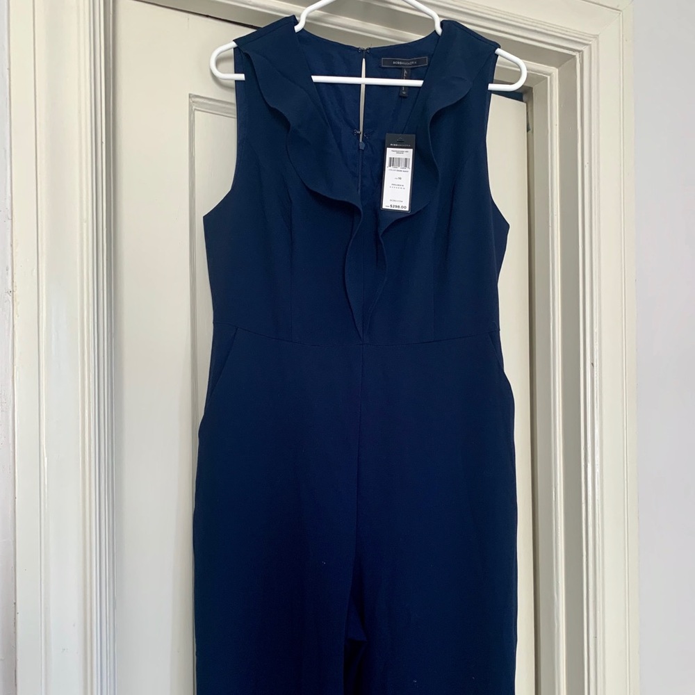BCBGMaxAzria Formal Navy Full Length Jumpsuit